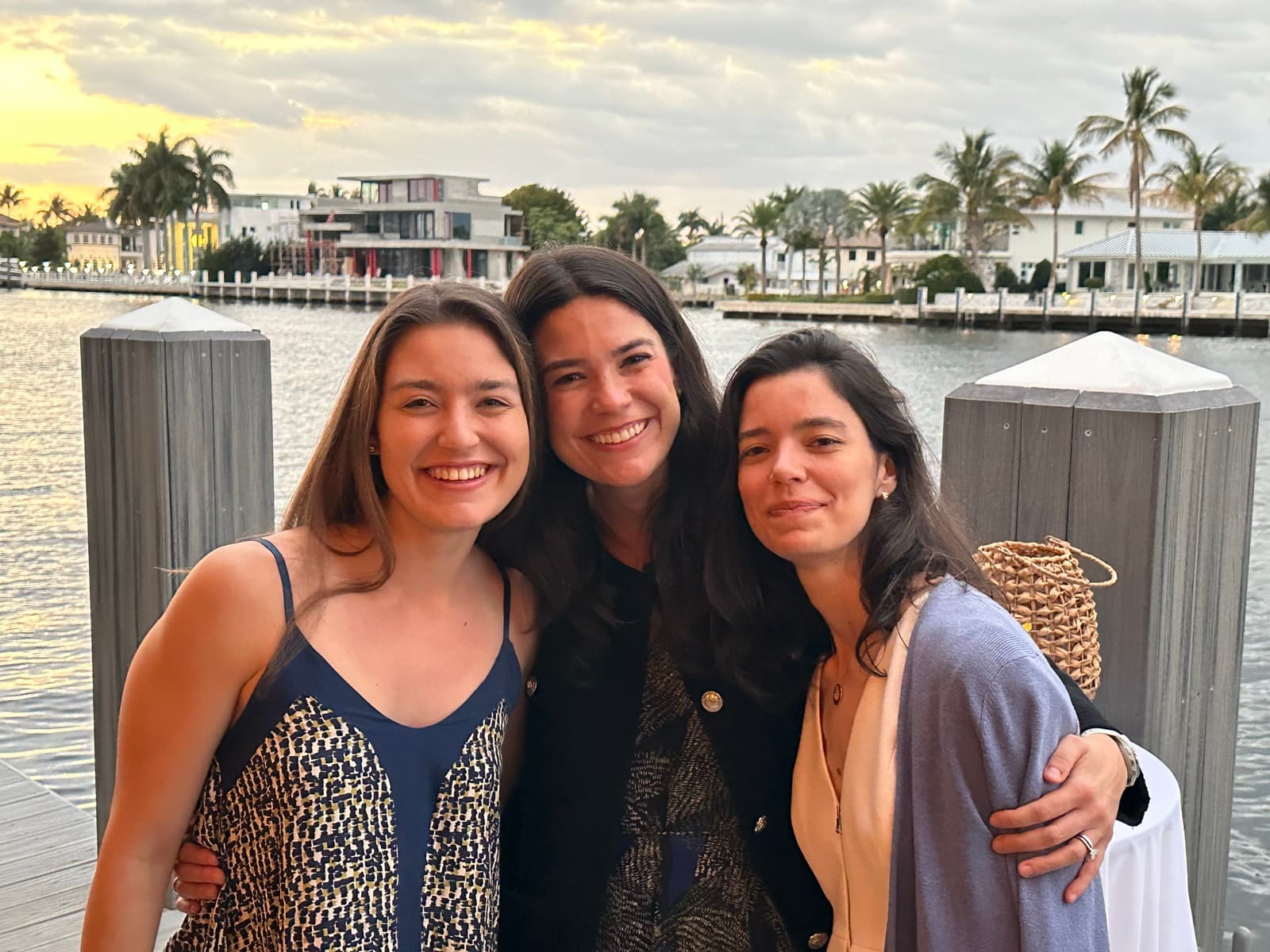 With friends at sunset on the water